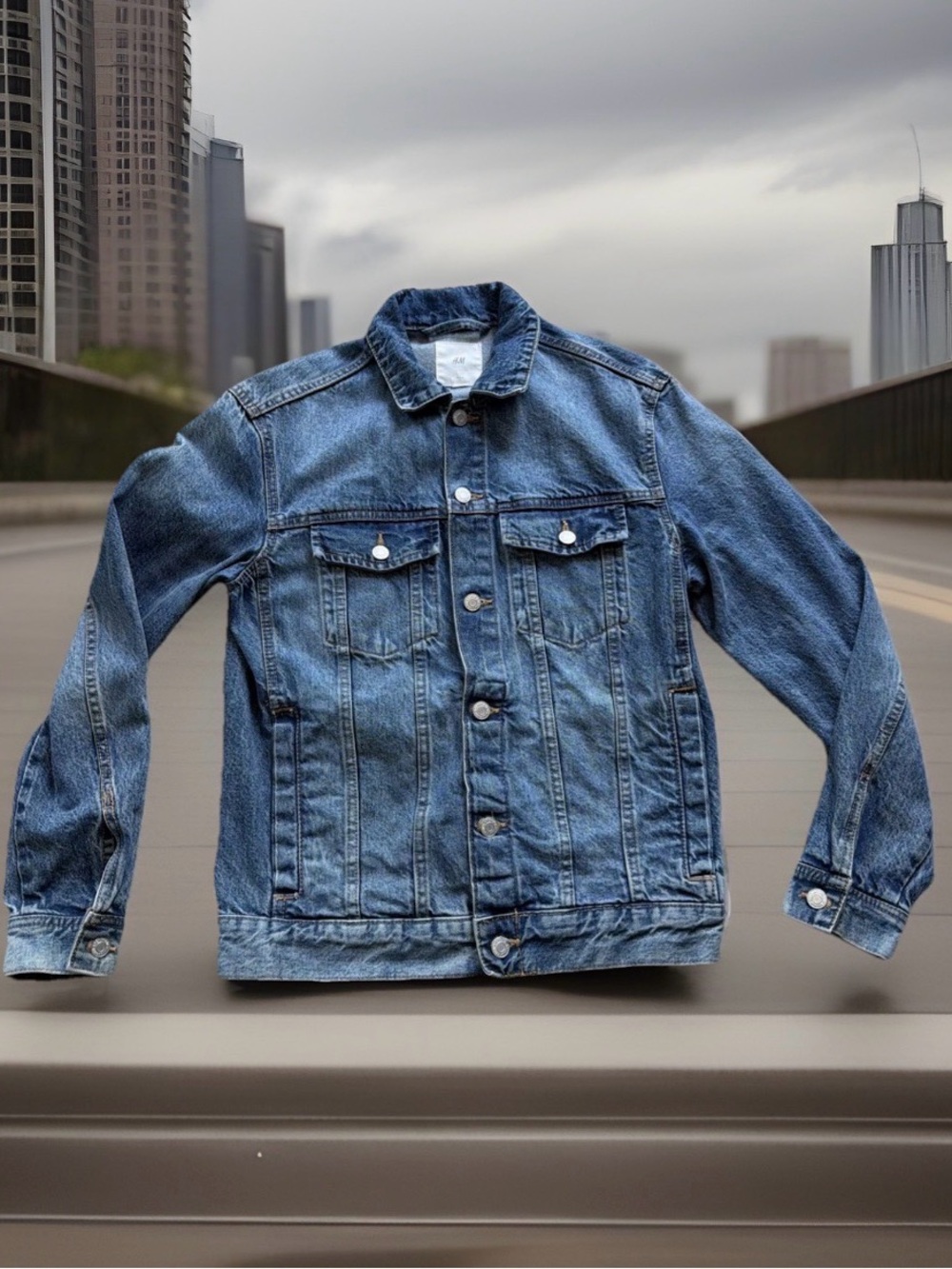 H&M Men’s Size Small Atelier Denim Jacket. Medium Wash. Excellent Condition